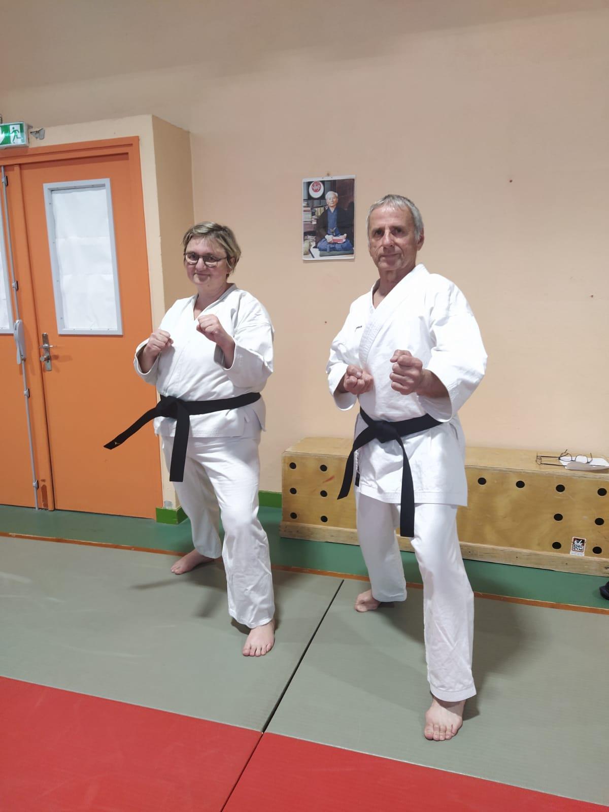 Isabelle et Jean-Jacques, réussite examen 1er dan